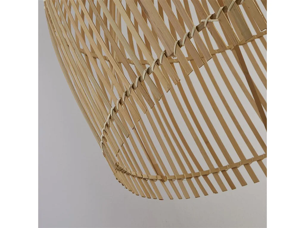 Searchlight Bali1 ljus hängsmycke, bambuskärm, svart upphängning