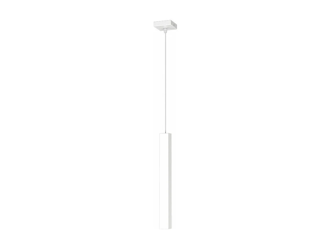 Square Tube Sospensione 1 Luce Bianco Cavo Cm.250 Con Base
