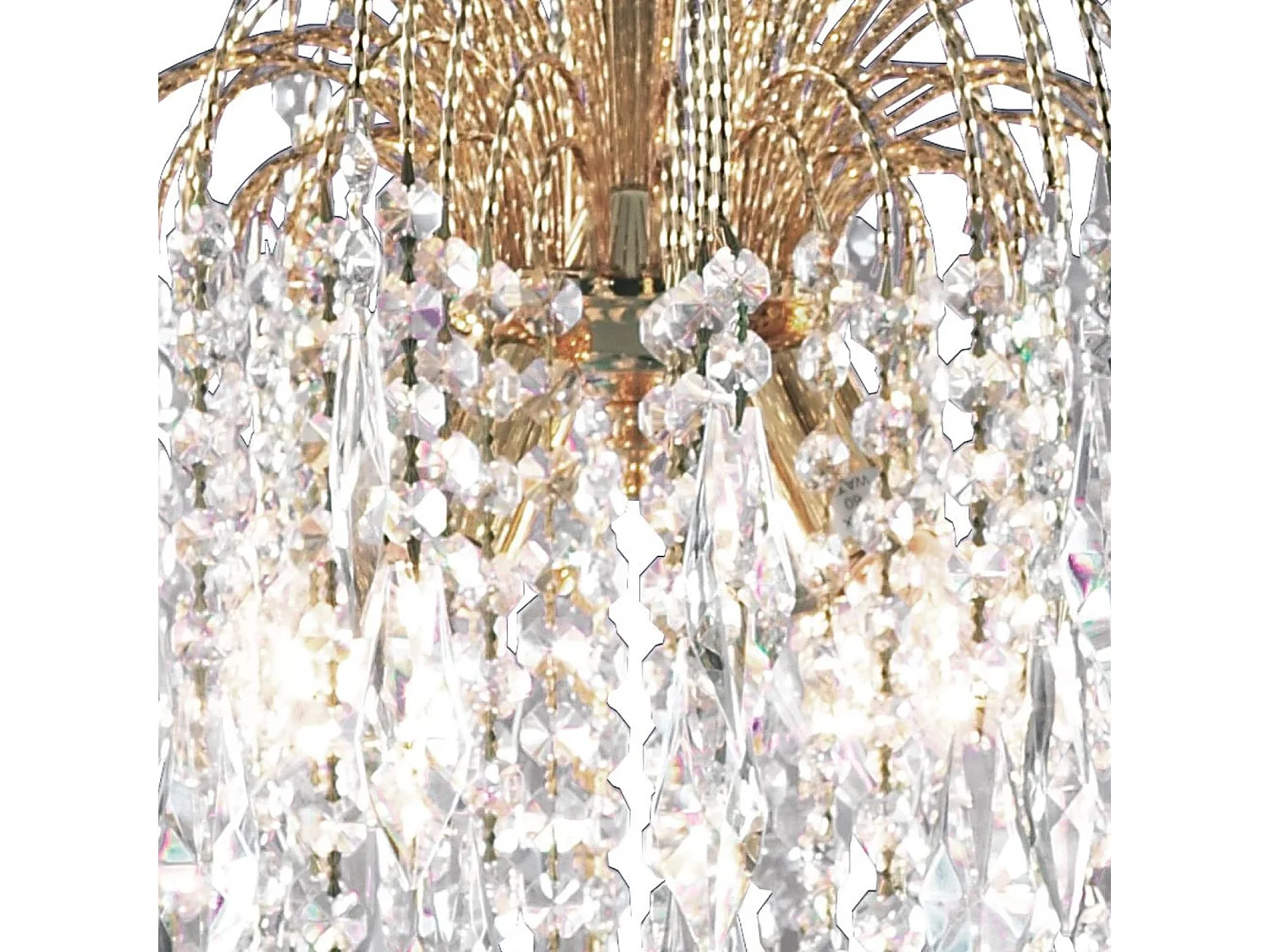 Searchlight Waterfall Lustre à 5 ampoules or avec cristaux, E14