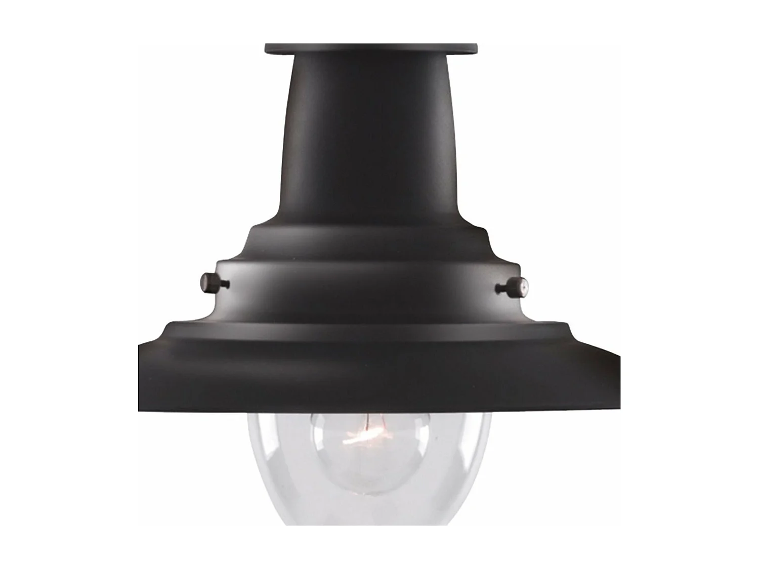 Searchlight Fisherman - Sospensione a soffitto a cupola a 1 luce nera, vetro trasparente medio, E27