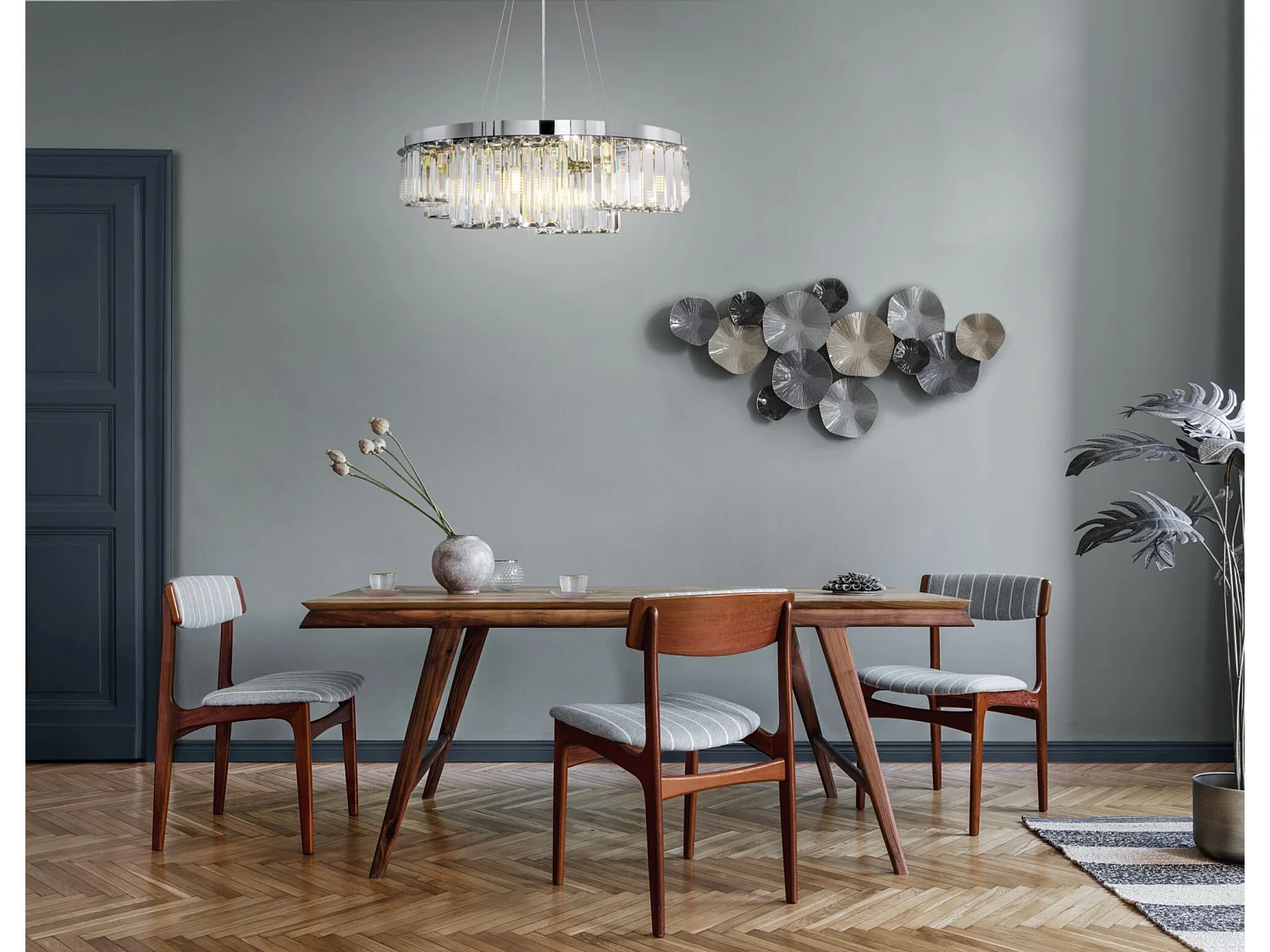 Maytoni Colline Moderne Colline 9-flammige Chrom-Pendel-Deckenleuchte