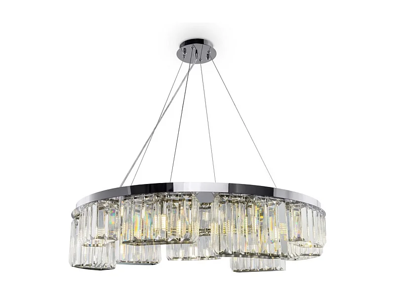 Maytoni Colline Plafoniera moderna a sospensione cromata a 9 luci Colline