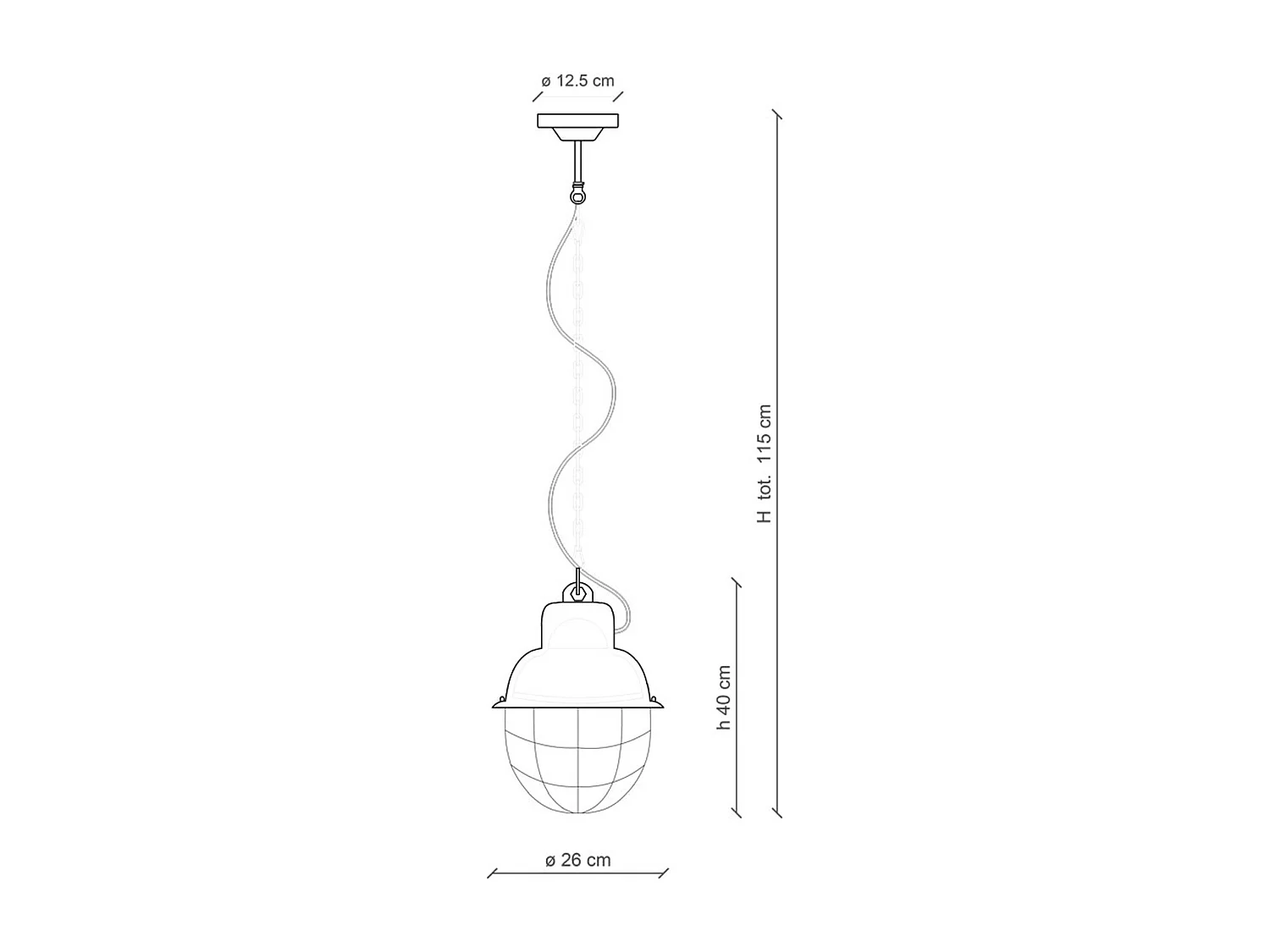 Lampadario Industrial Ferro E Ceramica Con Rete Vintage Verde 1 Luce E27 26Cm