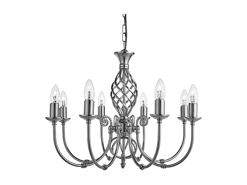 Searchlicht Zanzibar - 8 Leichter Kronleuchter Satin Silber Finish, E14