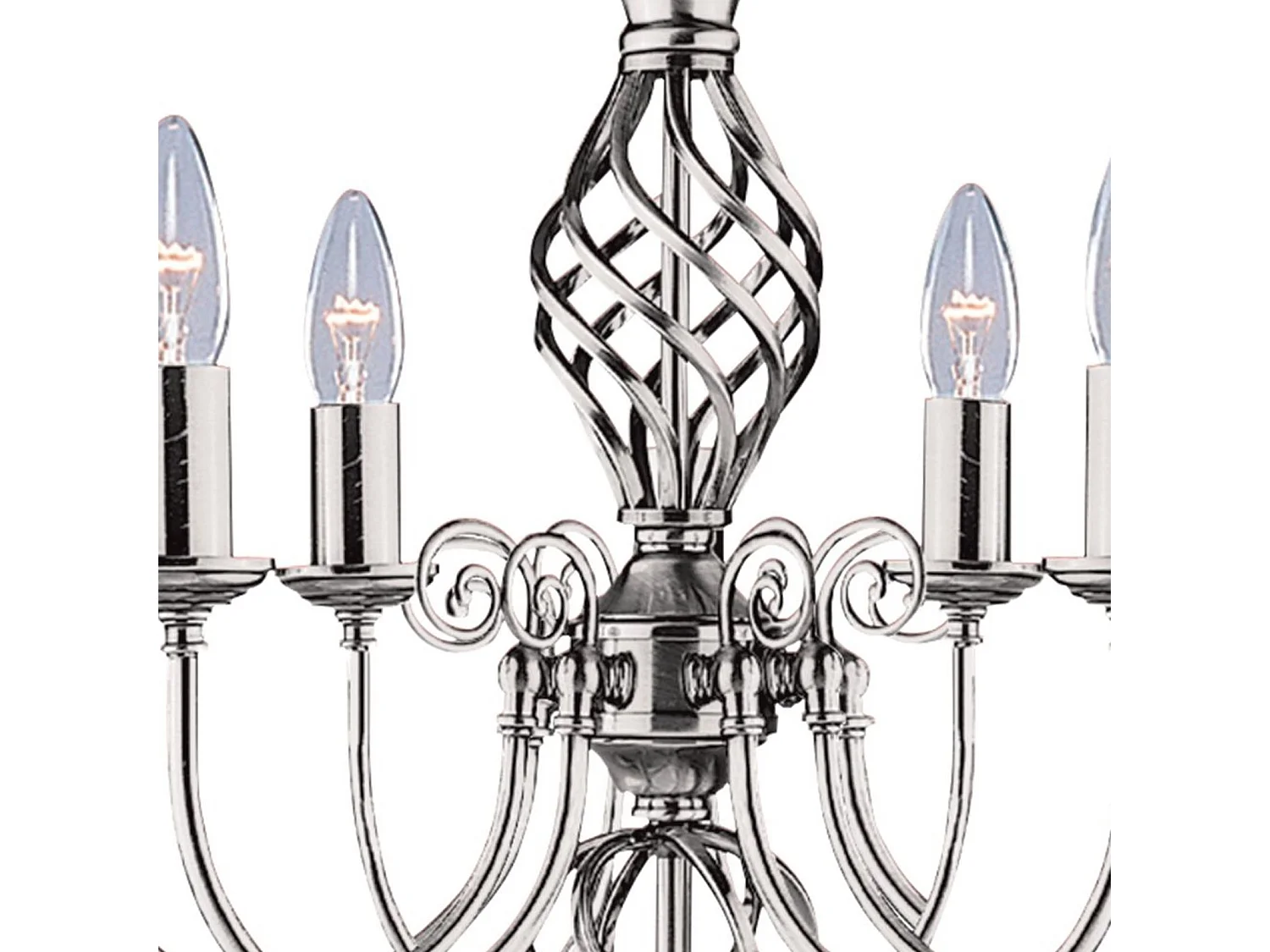 Searchlicht Zanzibar - 8 Leichter Kronleuchter Satin Silber Finish, E14