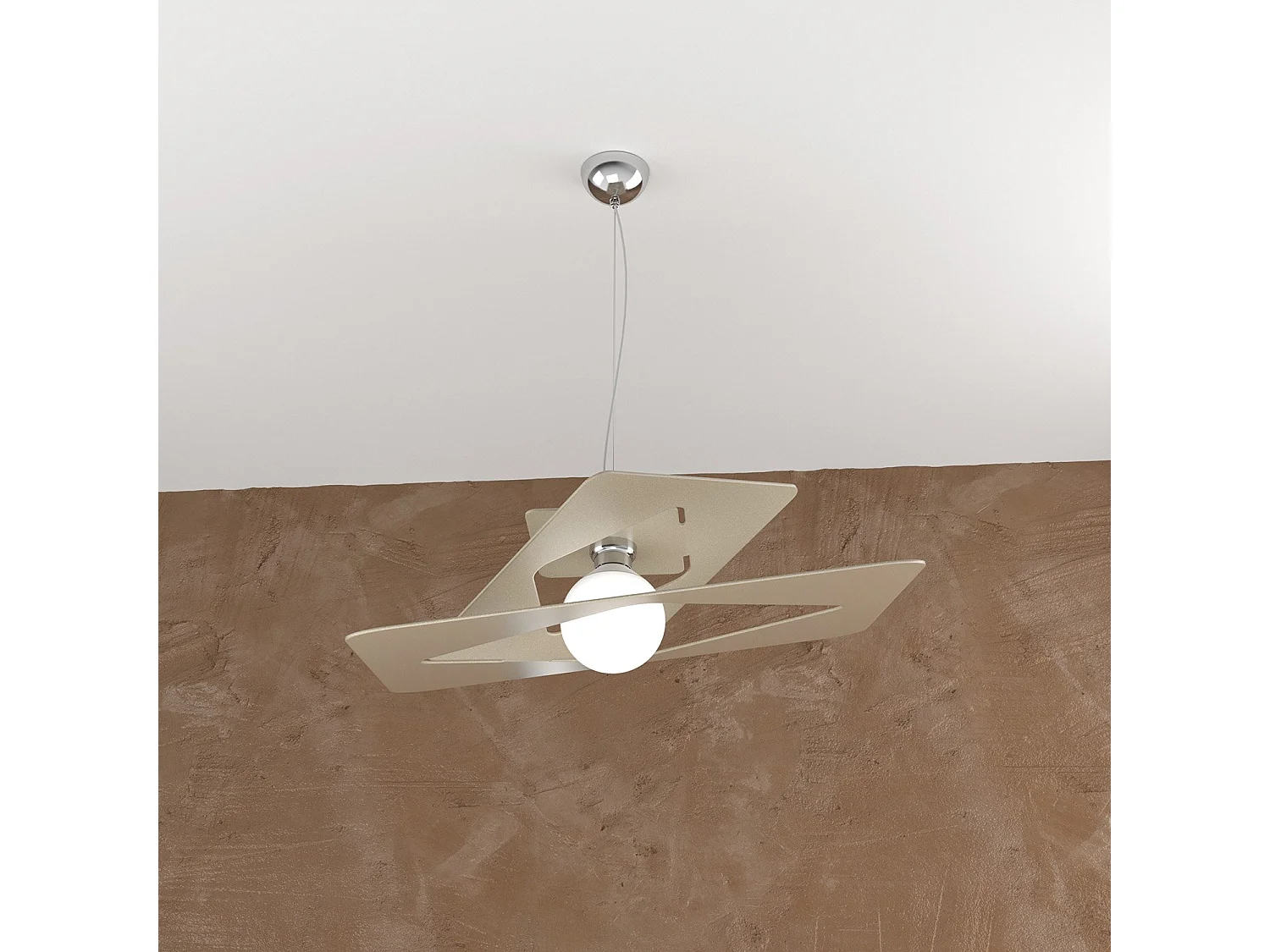 Wacky Sospensione 60 Cm. 1 Luce Sabbia