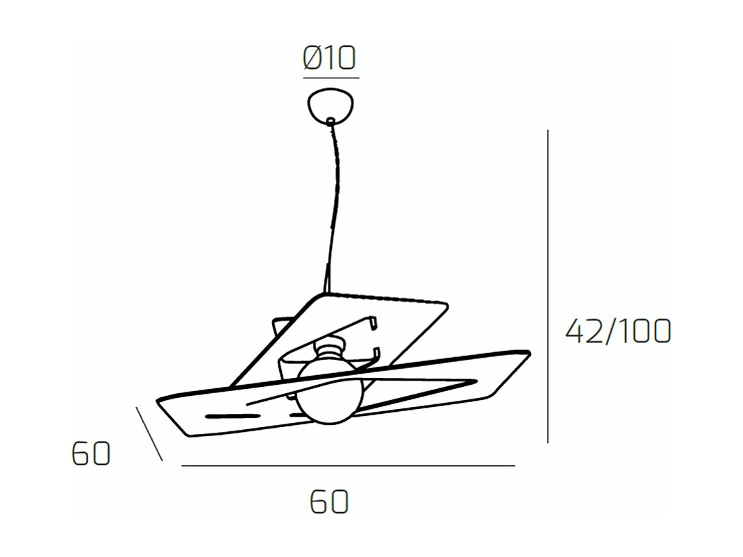 Wacky Sospensione 60 Cm. 1 Luce Sabbia