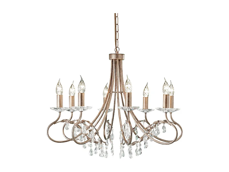 Elstead Christina 8 ljus ljuskrona silver, guldfinish, E14