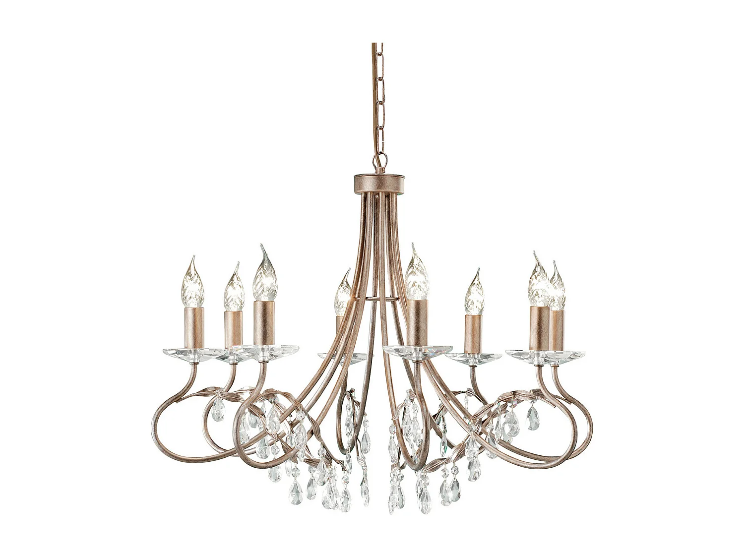 Elstead Christina - Lampadario a 8 luci argento, finitura oro, attacco E14