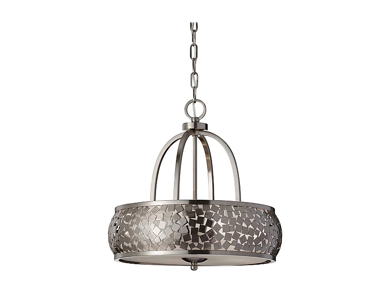 Lampadario Contemporaneo Zara Acciaio Acciaio Spazzolato Vetro 4 Luci E27