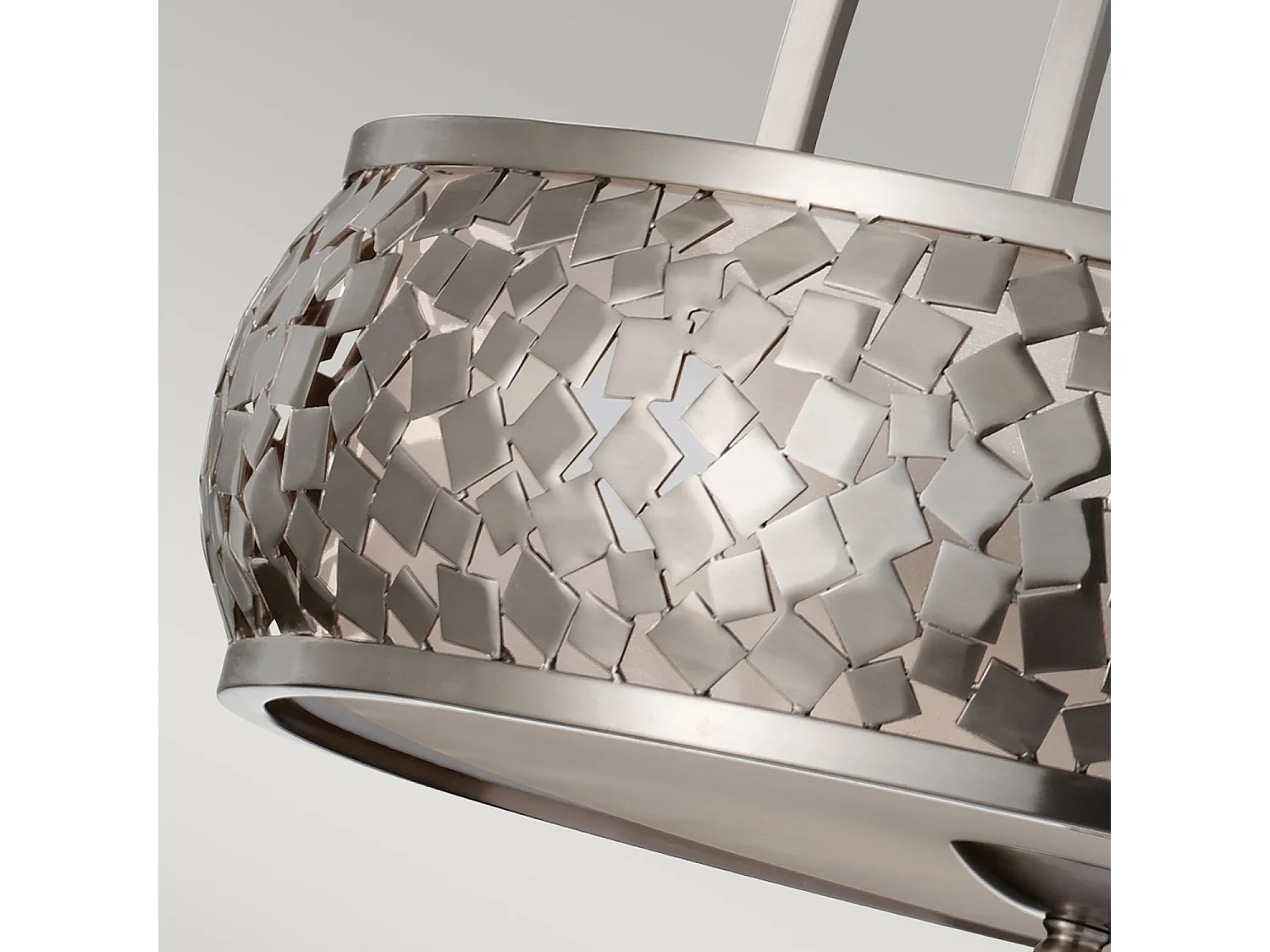 Lampadario Contemporaneo Zara Acciaio Acciaio Spazzolato Vetro 4 Luci E27