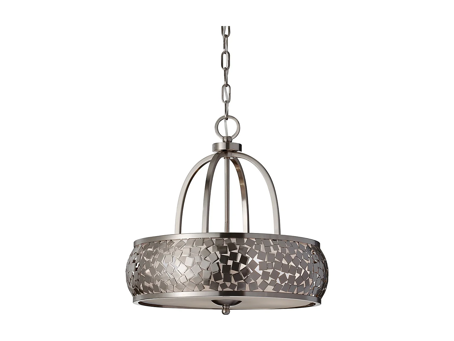 Lampadario Contemporaneo Zara Acciaio Acciaio Spazzolato Vetro 4 Luci E27