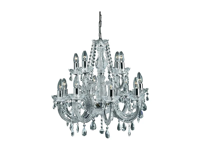 Searchlicht Marie Therese - Kristallleuchter 12 licht Chrome Finish, E14