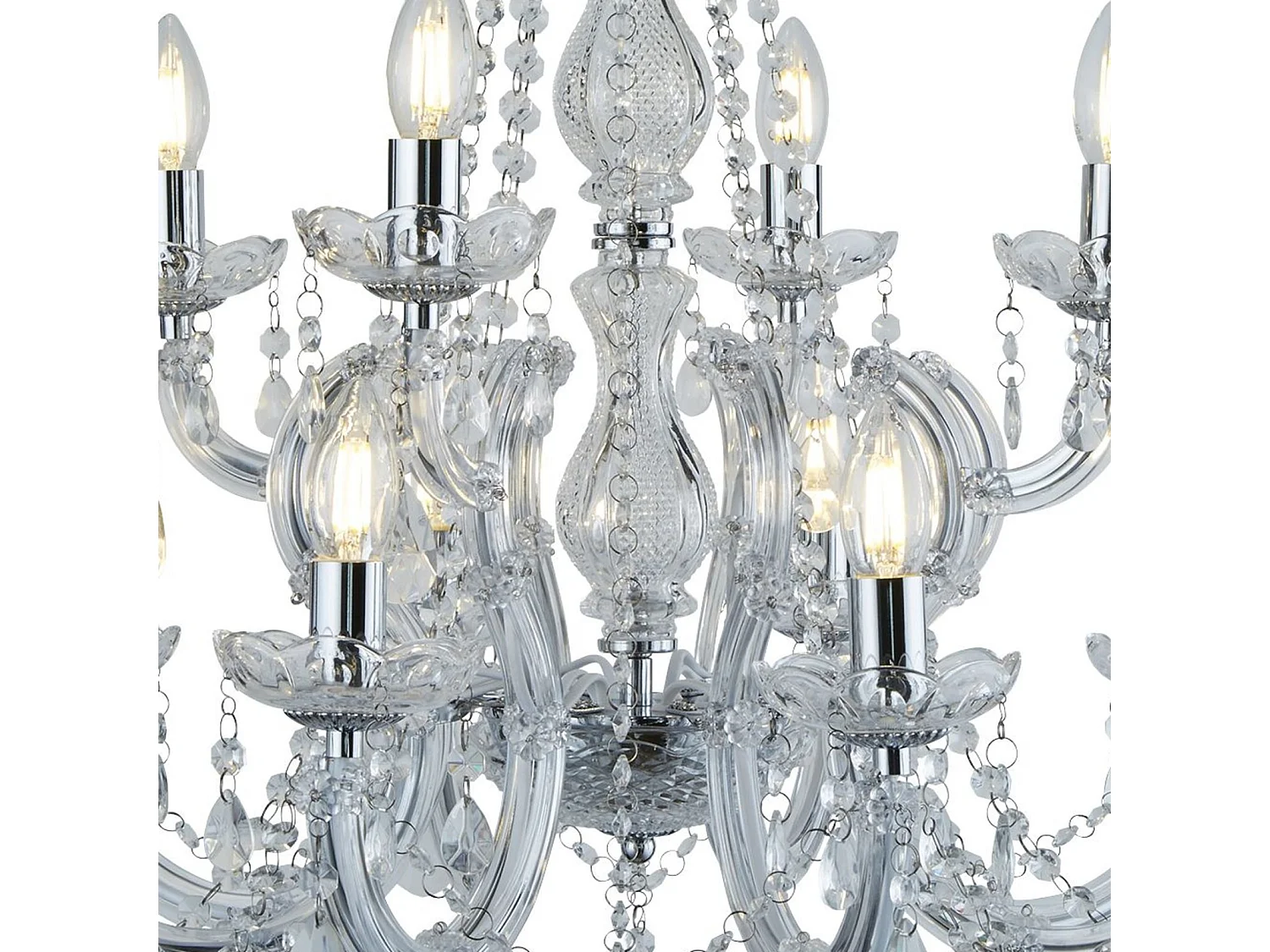 Searchlicht Marie Therese - Kristallleuchter 12 licht Chrome Finish, E14