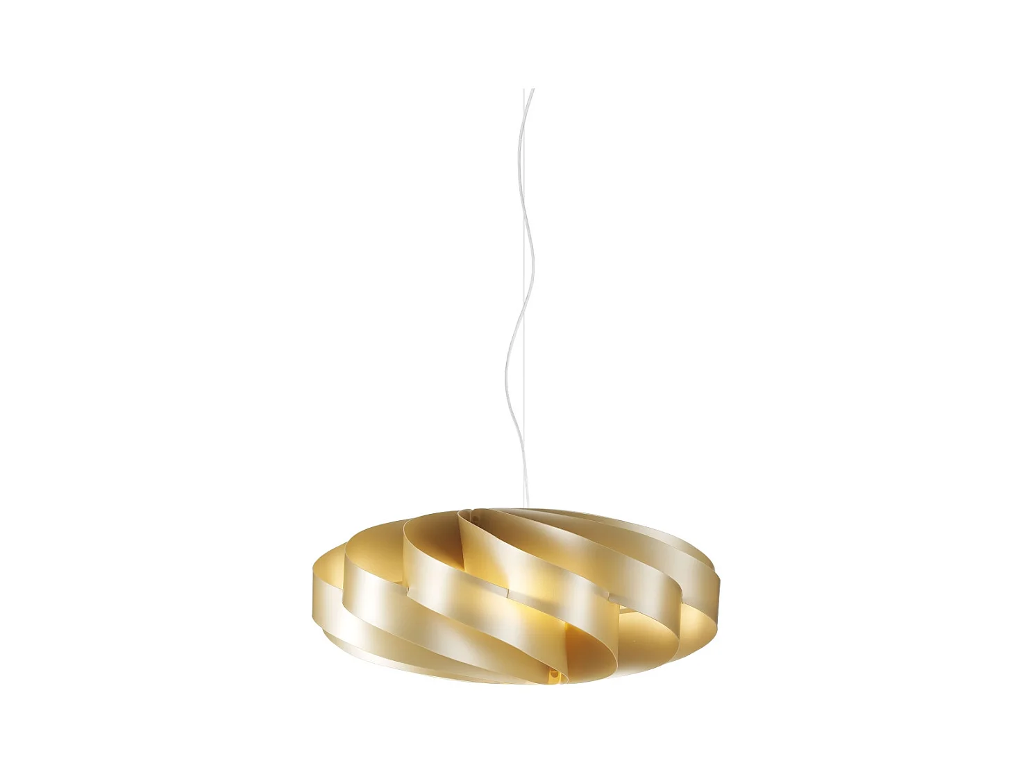 Sospensione Moderna Flat Polilux ® New Gold E Metallo Cromo 1 Luce E27