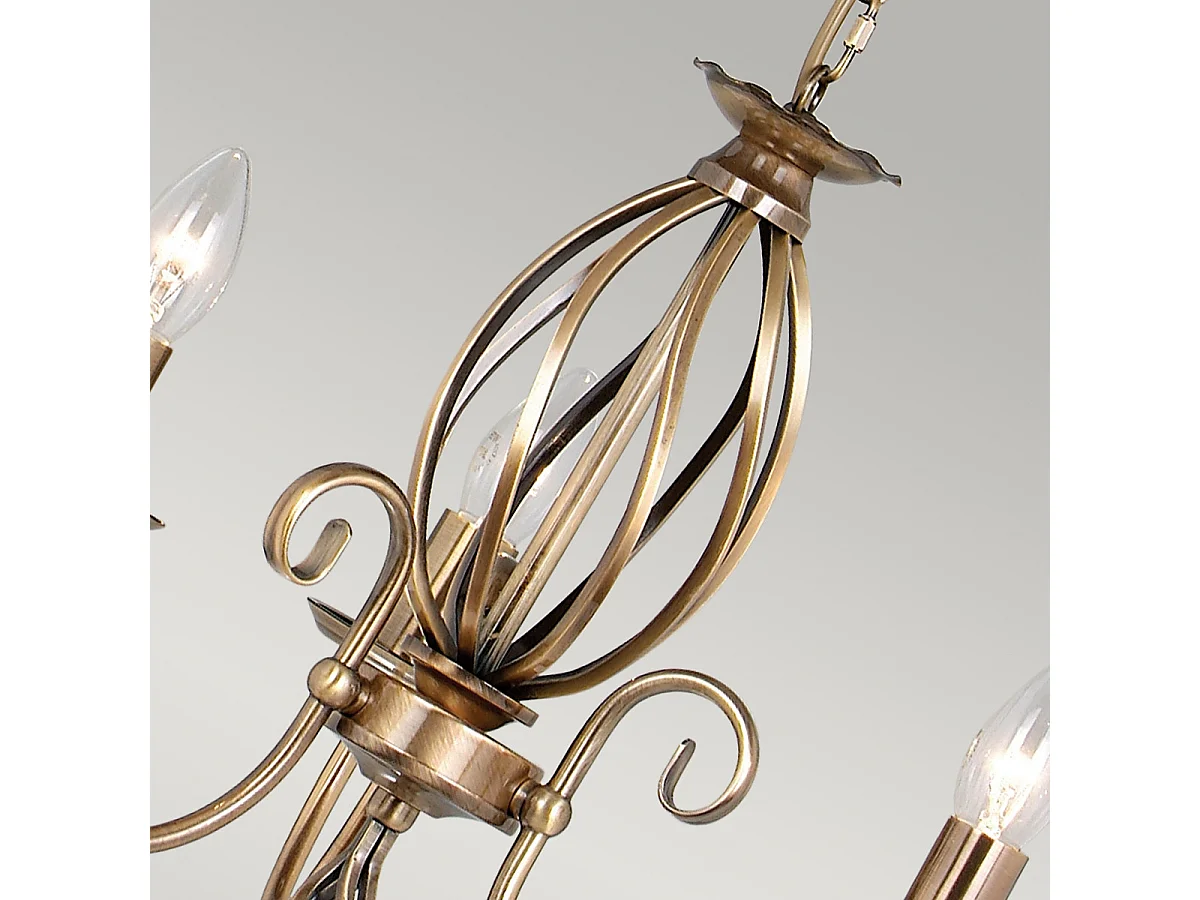 Elstead Artisan - Lampadario 3 Luci Finitura Ottone Invecchiato, E14