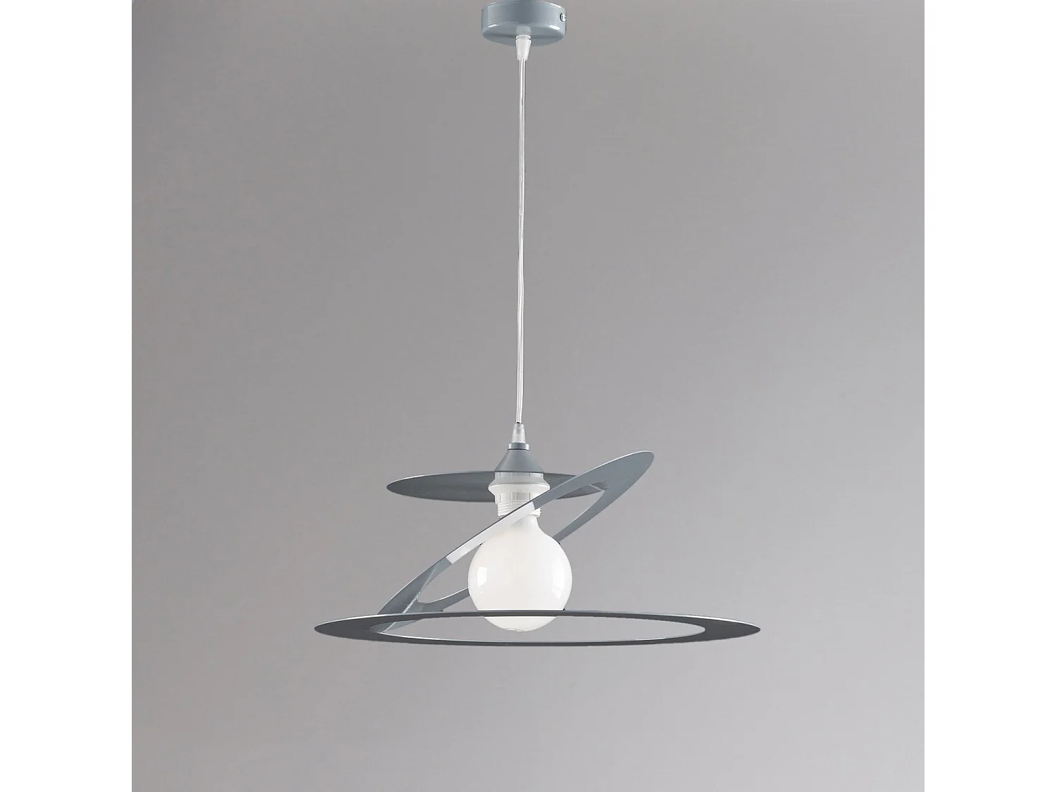 Sospensione Moderna Geko 1 Luce Ferro Taglio Laser Grigio