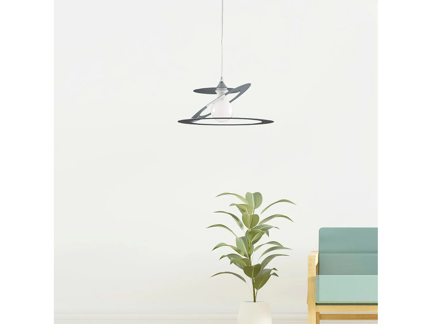 Sospensione Moderna Geko 1 Luce Ferro Taglio Laser Grigio