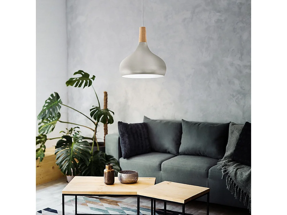 Lampadario Contemporaneo Sabinar Piccolo 1 Luce Acciaio Argento Spazzolato