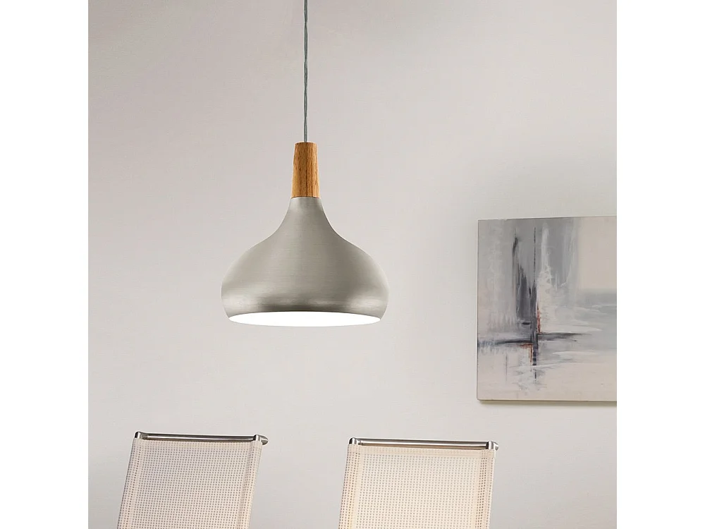 Lampadario Contemporaneo Sabinar Piccolo 1 Luce Acciaio Argento Spazzolato