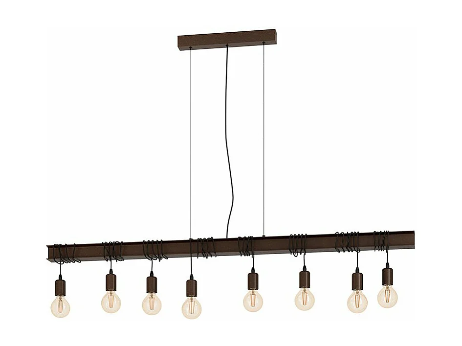 Lampadario Industrial Townshend 4 8 Luci Acciaio Marrone E Ner Invecchiato