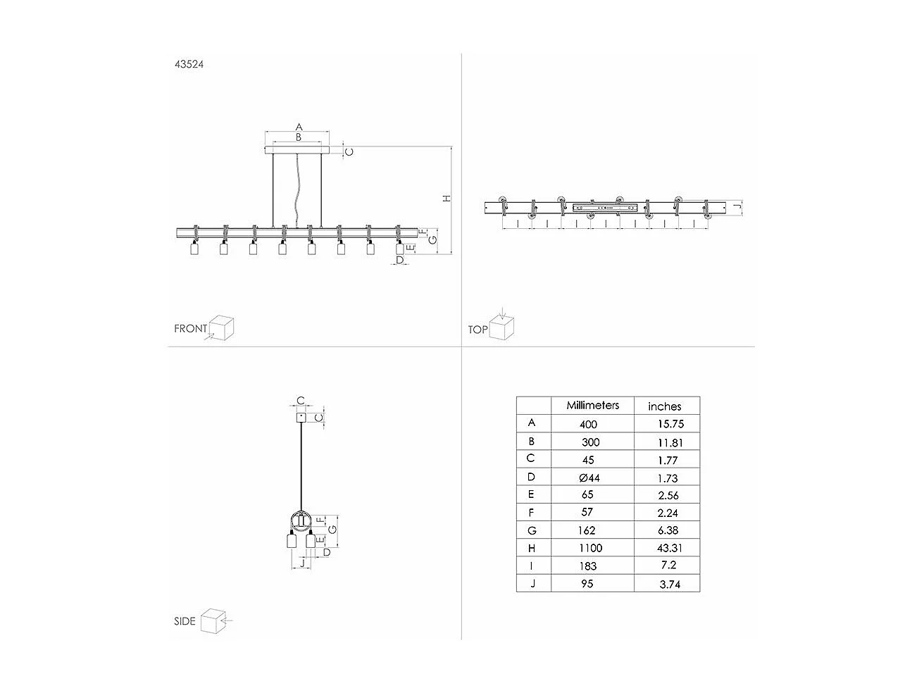 Lampadario Industrial Townshend 4 8 Luci Acciaio Marrone E Ner Invecchiato