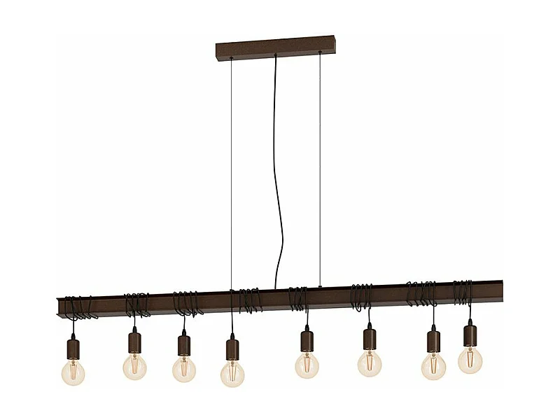 Lampadario Industrial Townshend 4 8 Luci Acciaio Marrone E Ner Invecchiato
