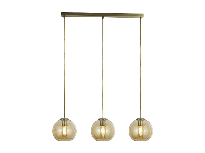 Searchlight - Barra a 3 luci in ottone anticato, ambra, attacco E27