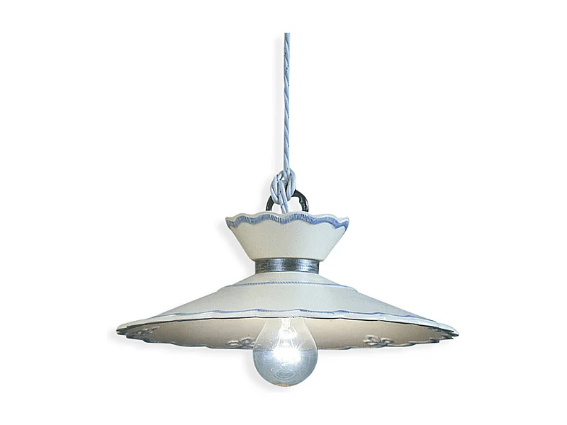 Lampadario Classico Ravenna Metallo E Ceramica Nero Sfumato Arg. 1 Luce E27
