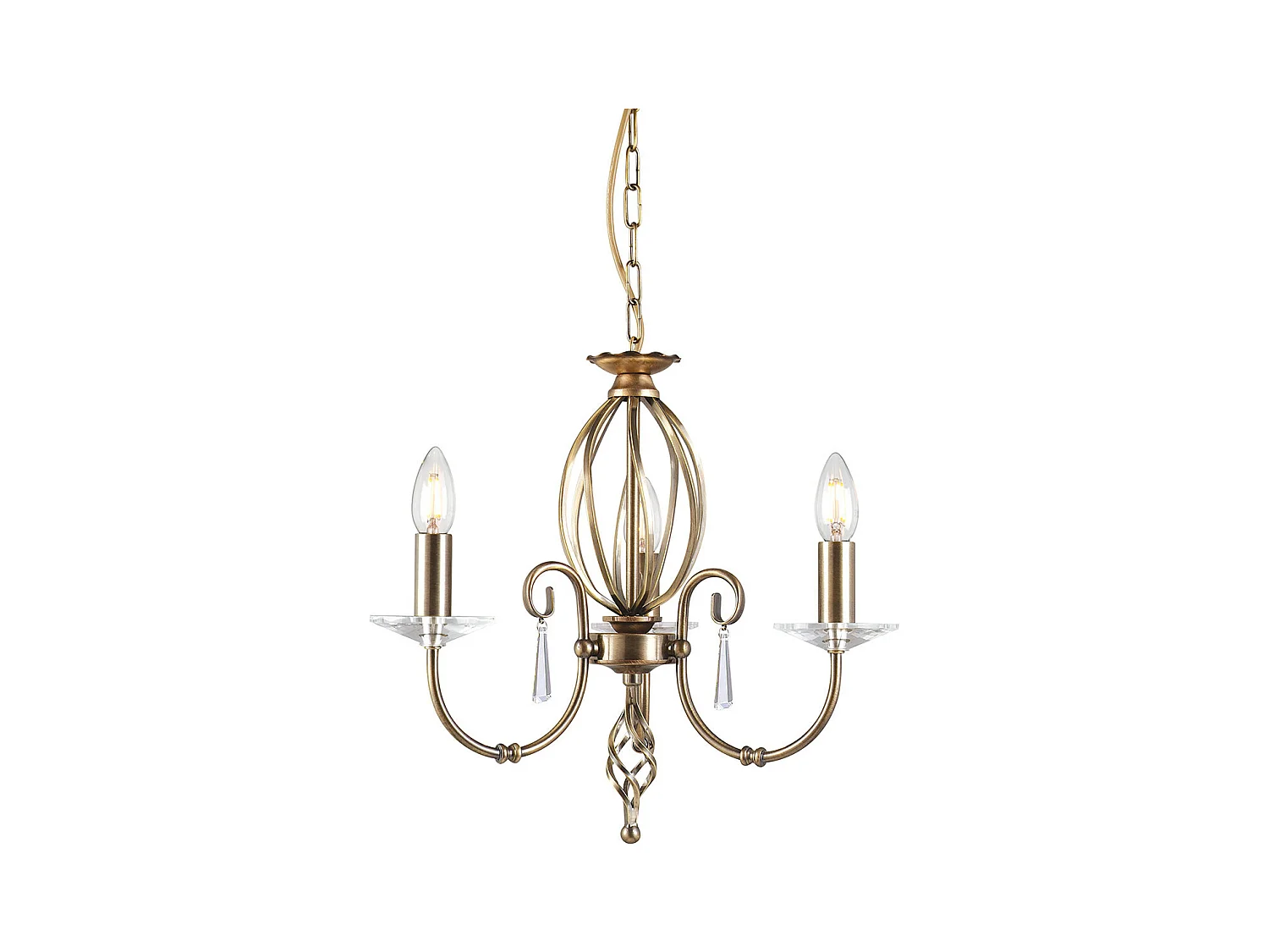 Elstead Aegean - Kronleuchter 3 licht Aged Brass Finish, E14