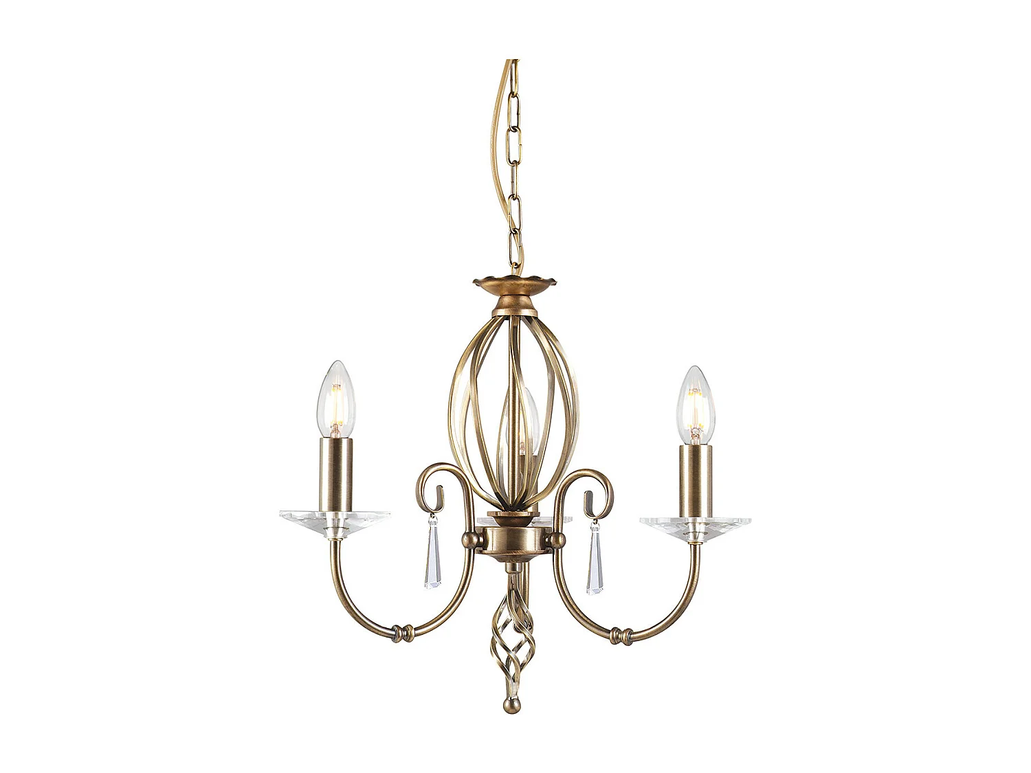 Elstead Aegean - Kronleuchter 3 licht Aged Brass Finish, E14