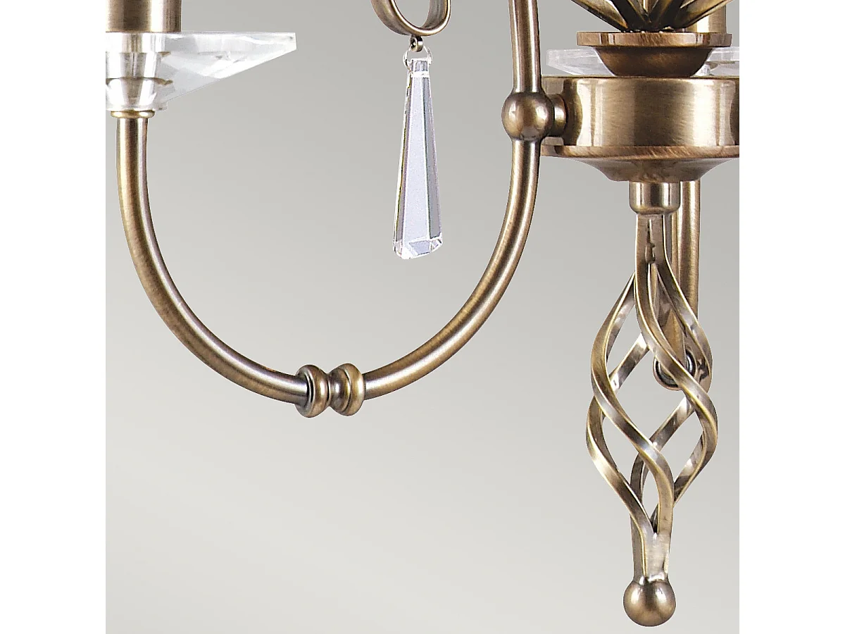 Elstead Aegean Lustre à 3 ampoules au fini laiton vieilli, E14