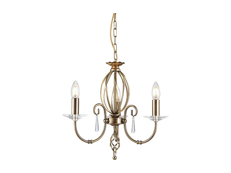 Elstead Aegean - Lampadario 3 Luci Finitura Ottone Invecchiato, E14