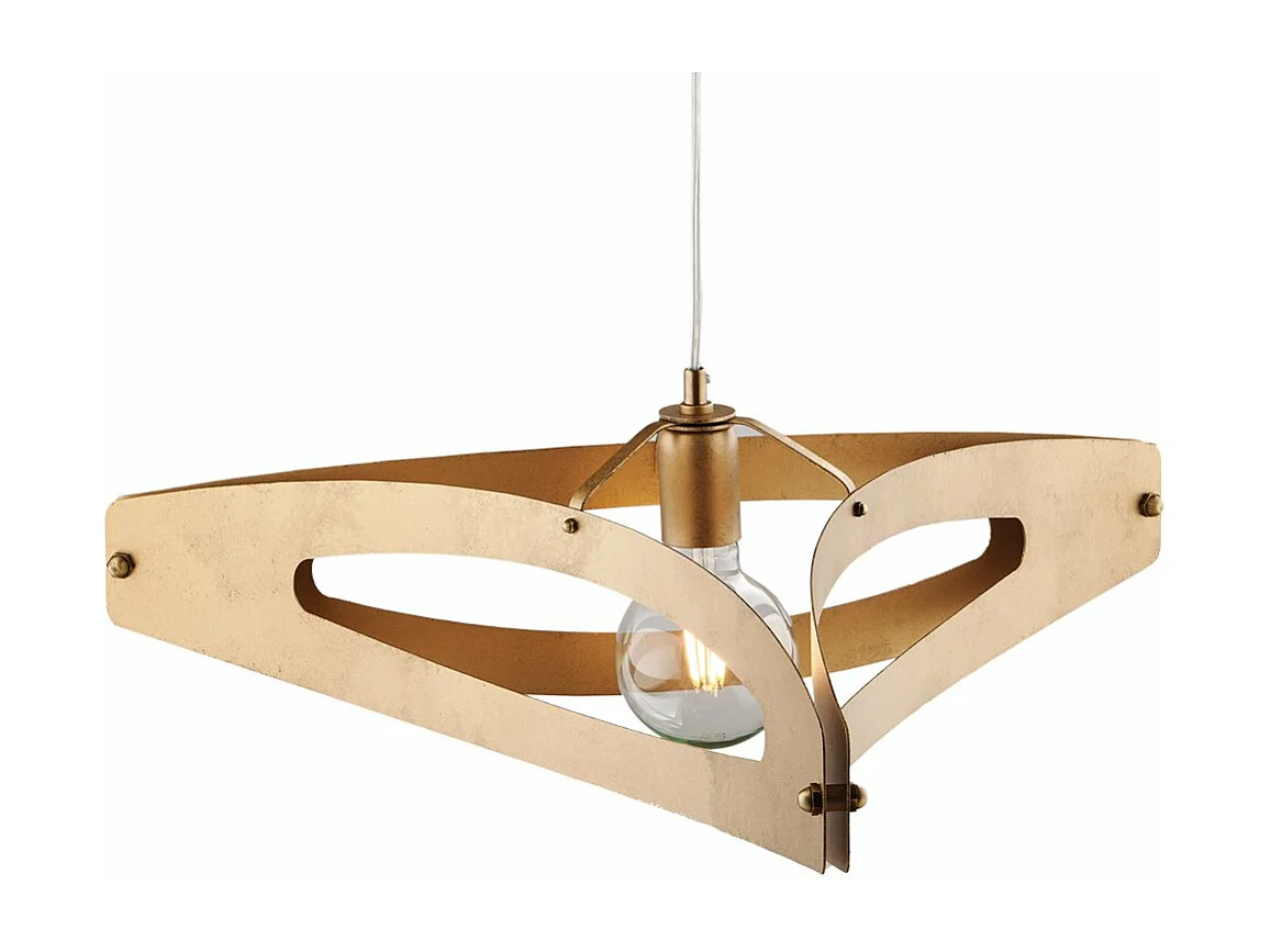 Onyx - Lámpara colgante negra y latón bruñido con difusor láser, cable ajustable y 1 luz dorada