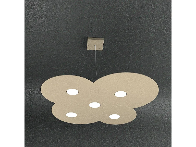 Sospensione Moderna Cloud Metallo Sabbia 5 Luci Gx53