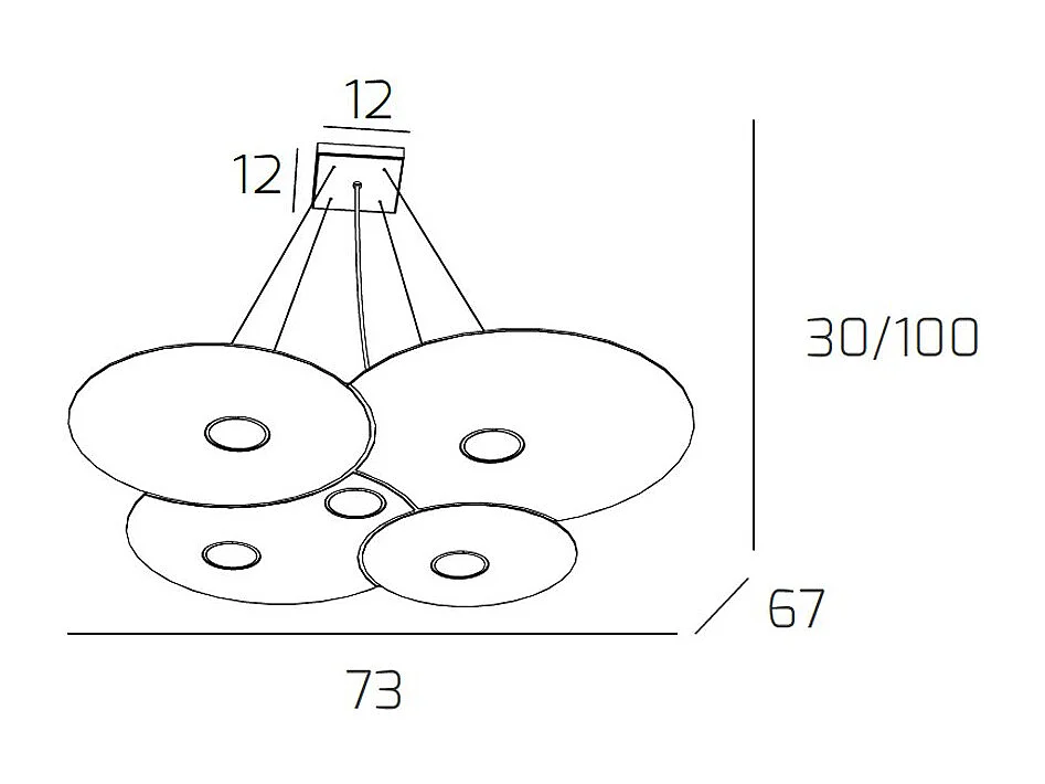 Cloud Sospensione 5 Luci Sabbia