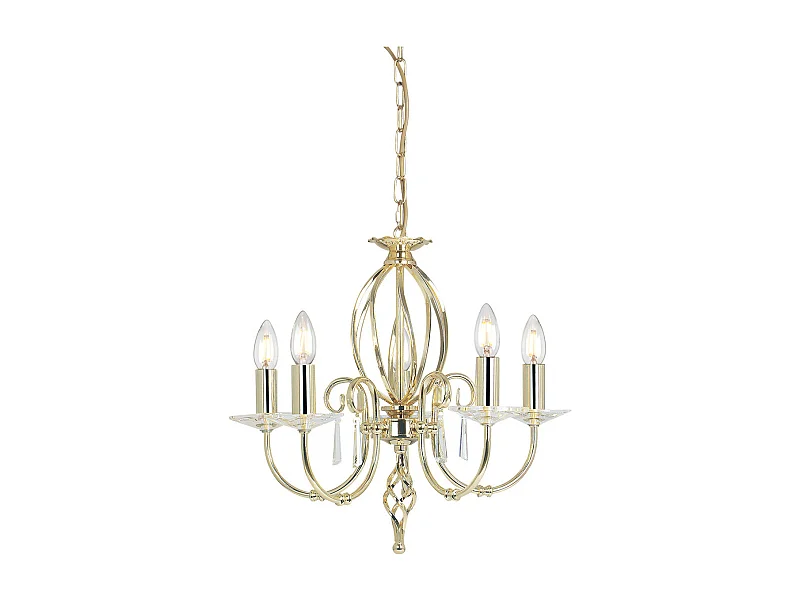 Elstead Aegean - 5 Leichter Kronleuchter aus poliertem Messing, E14