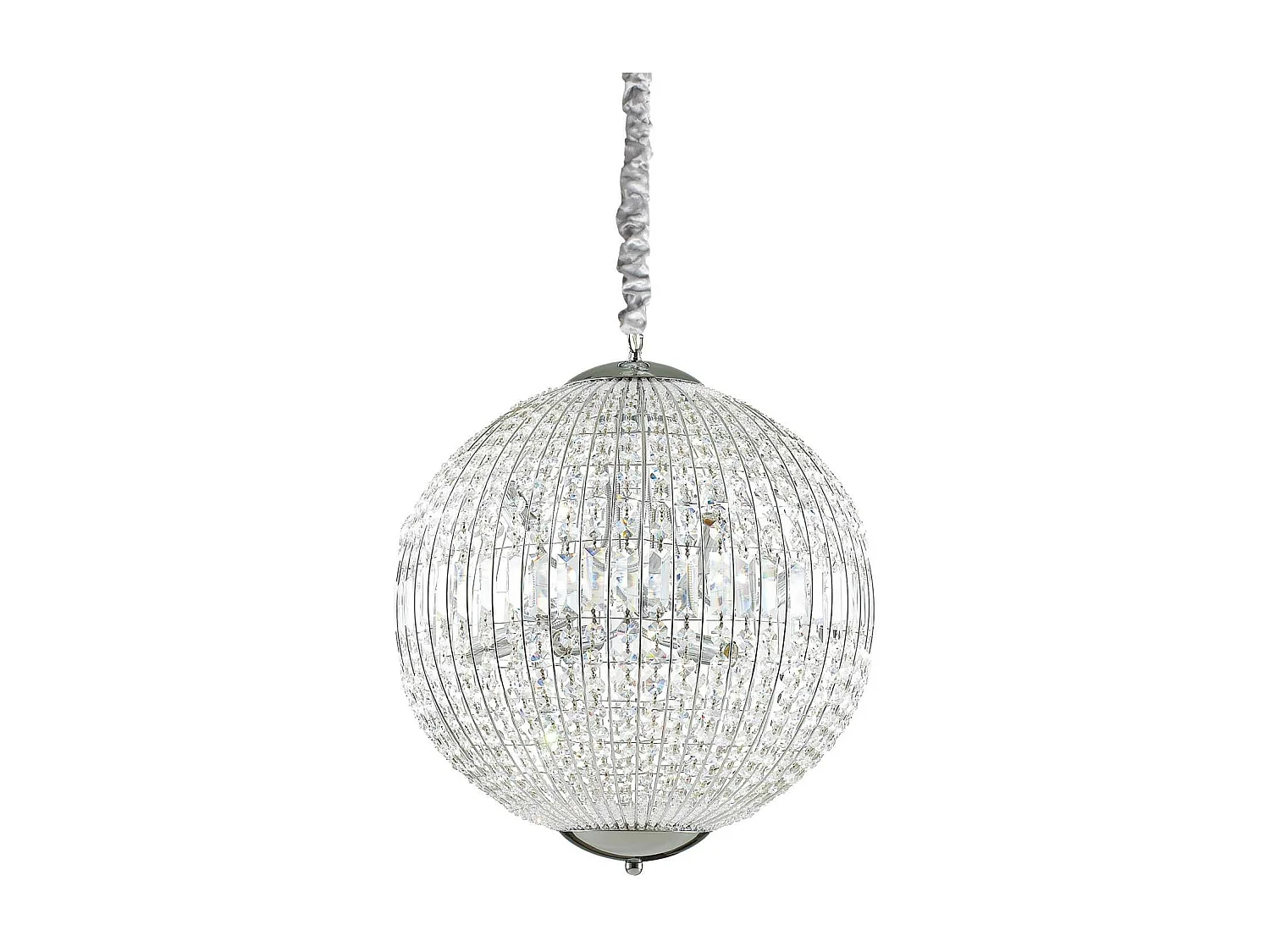 Ideal Lux Luxor Luminaire suspendu moyen à 8 ampoules au fini chrome avec cristaux, G9