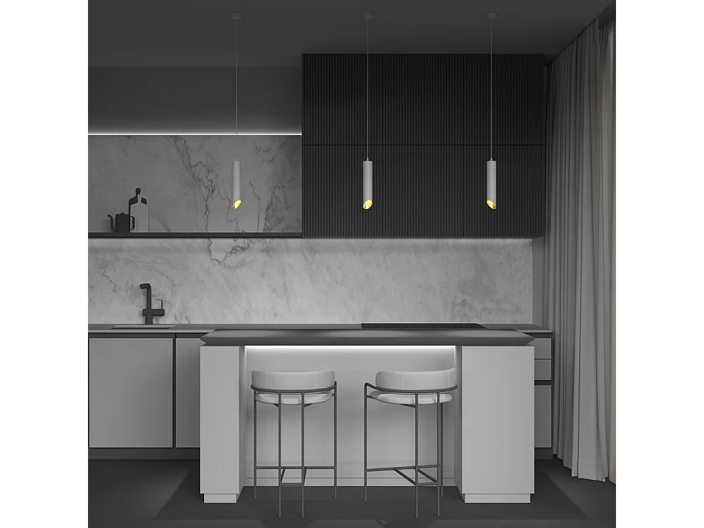 Maytoni Lipari Plafoniera a sospensione sottile bianca, oro, 40 cm, GU10