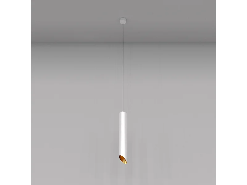 Maytoni Lipari Plafoniera a sospensione sottile bianca, oro, 40 cm, GU10