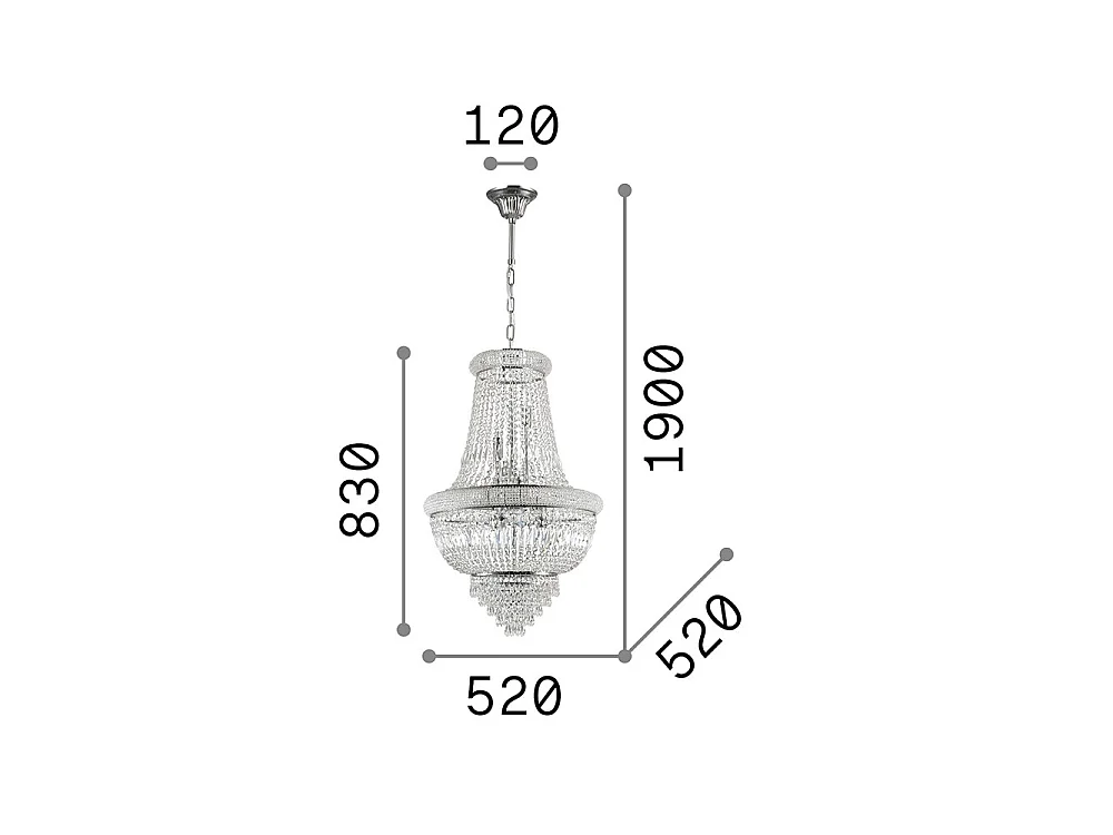 Ideal Lux Dubai - Licht Pendelleuchte Messing, E14