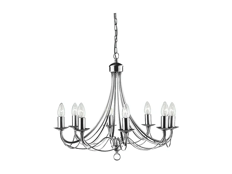 Searchlicht Maypole - 8 Leichter Kronleuchter Satin Silber Finish, E14