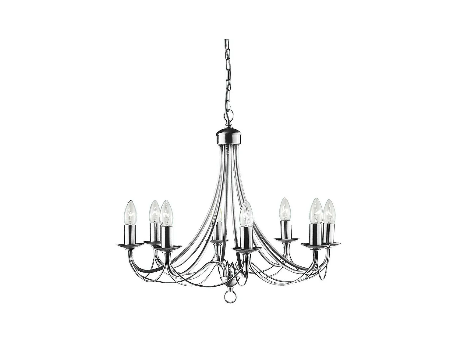 Searchlicht Maypole - 8 Leichter Kronleuchter Satin Silber Finish, E14