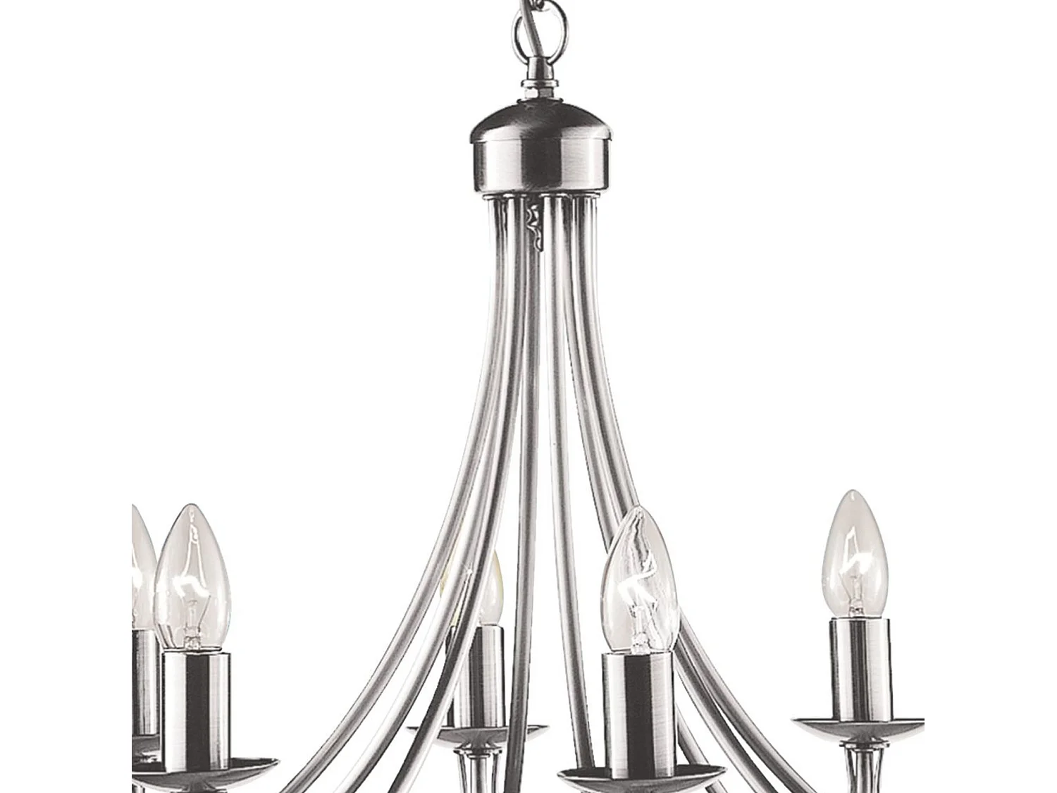 Searchlight Maypole - Lampadario 8 Luci Finitura Argento Satinato, E14