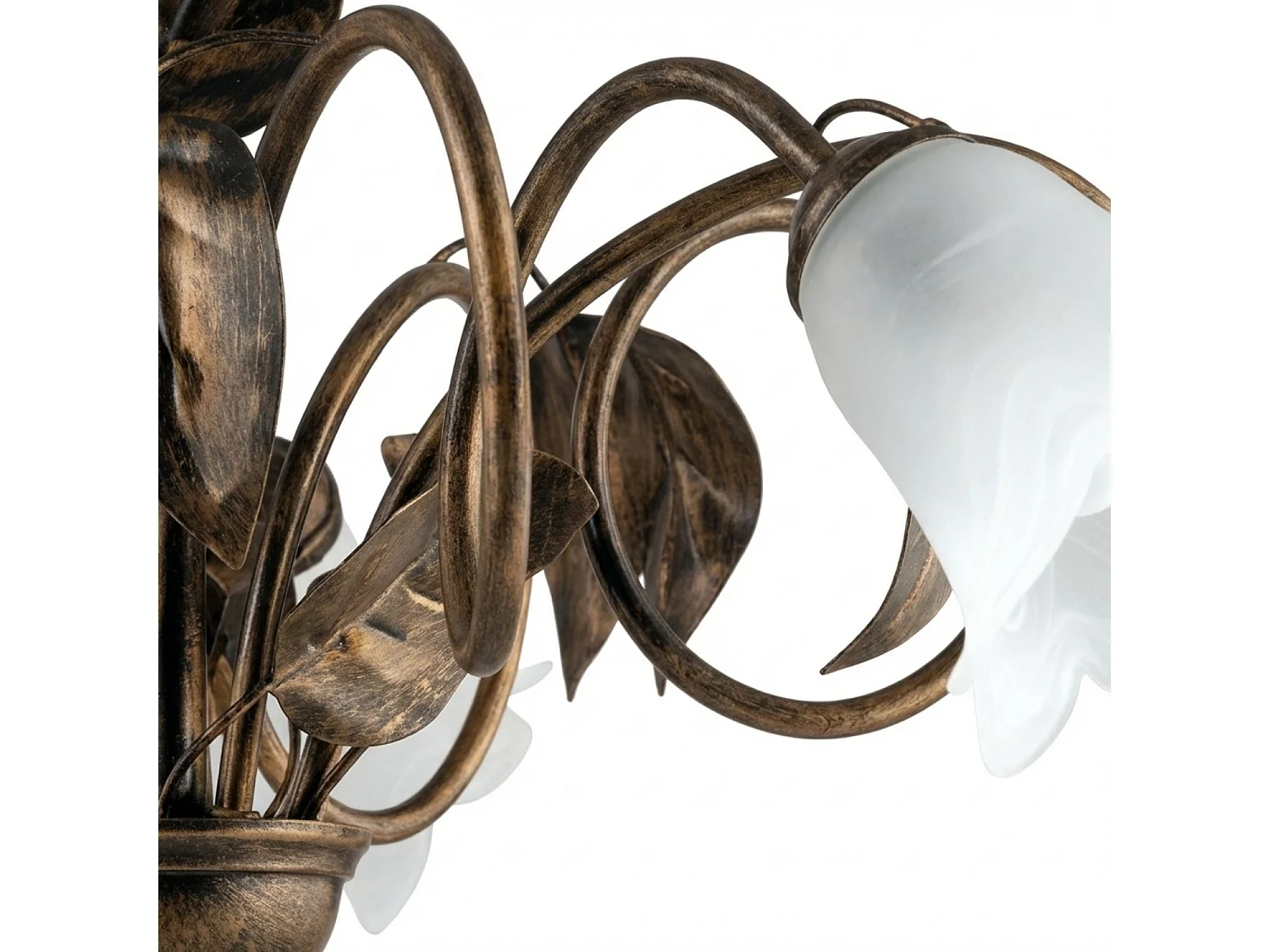 Lampadario Arte Povera Limone 5 Luci Marrone e Bianco LuceArt Classic