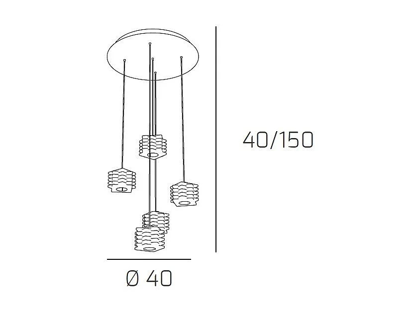 Sospensione Contemporanea Rubik Metallo Cromo Diffusore Cristallo 5 Luci G9