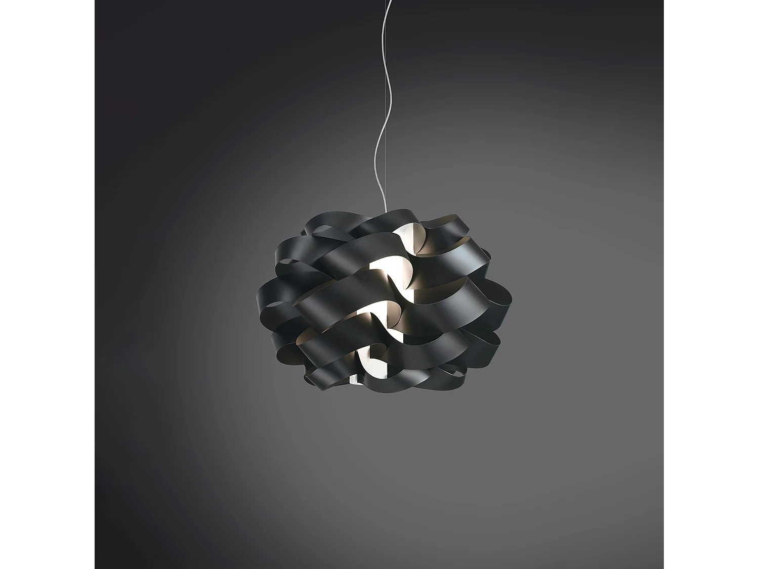 Sospensione Moderna Cloud Polilux ® Nero E Metallo Cromo 1 Luce E14