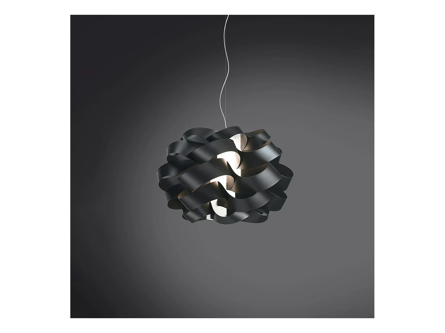 Sospensione Moderna Cloud Polilux ® Nero E Metallo Cromo 1 Luce E14