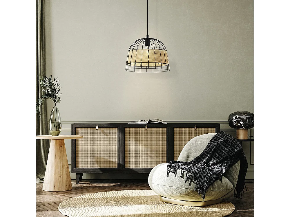 Lampadario Industrial Anwick Piccolo 1 Luce Metallo Nero
