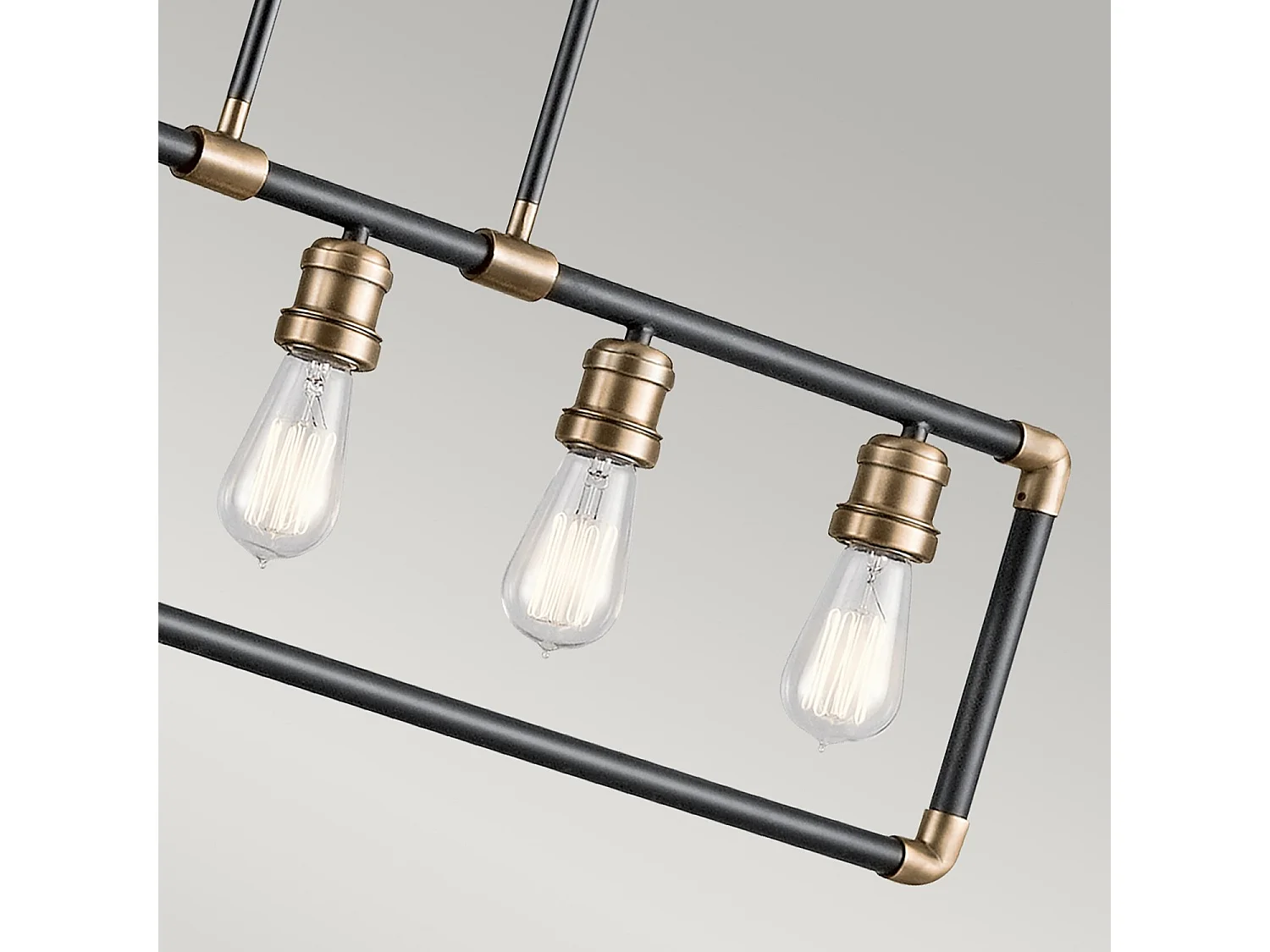 Elstead Imahn Lustre suspendu à 5 ampoules au plafond, noir, laiton naturel, E27